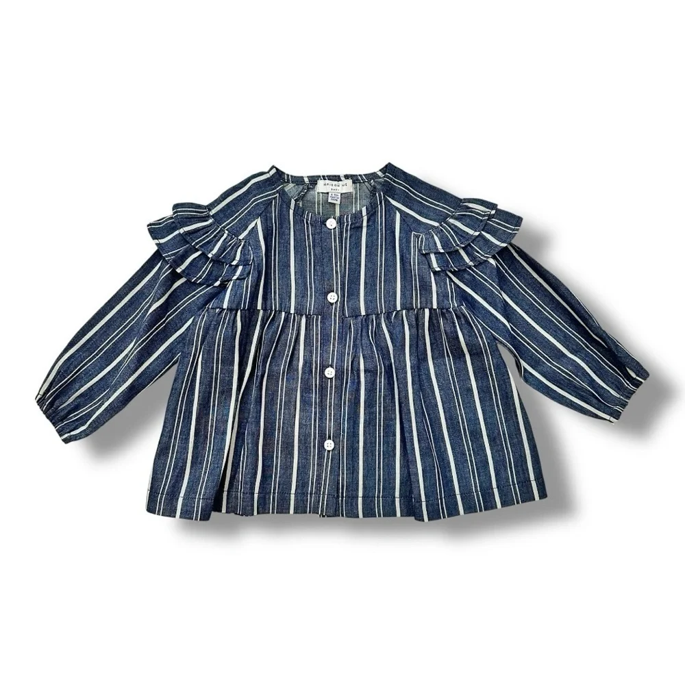 Maison Me | Chambray Stripe Rin Dress (6-12mos)